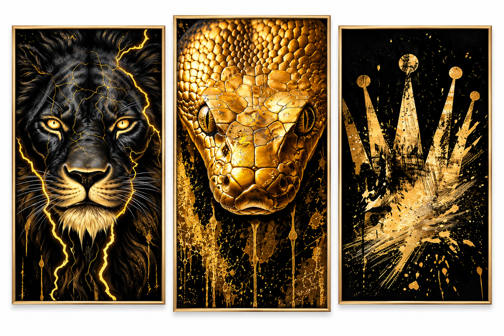 Black & Gold Power Collection – Set of 3 Art Prints