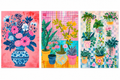 Colorful Botanical Plant Print Set of 3