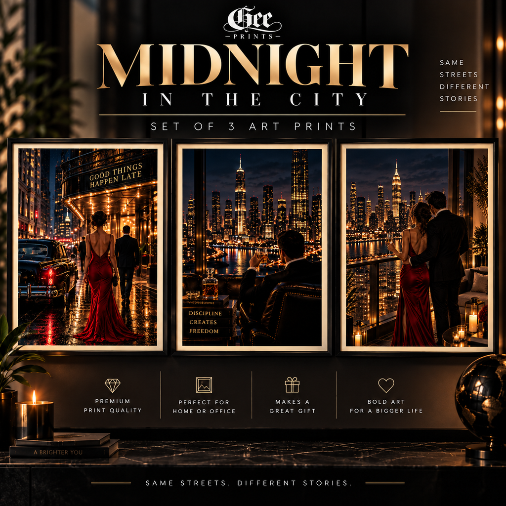 Midnight in the City – Set of 3 Art Prints