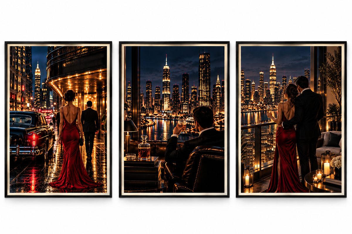 Midnight in the City – Set of 3 Art Prints
