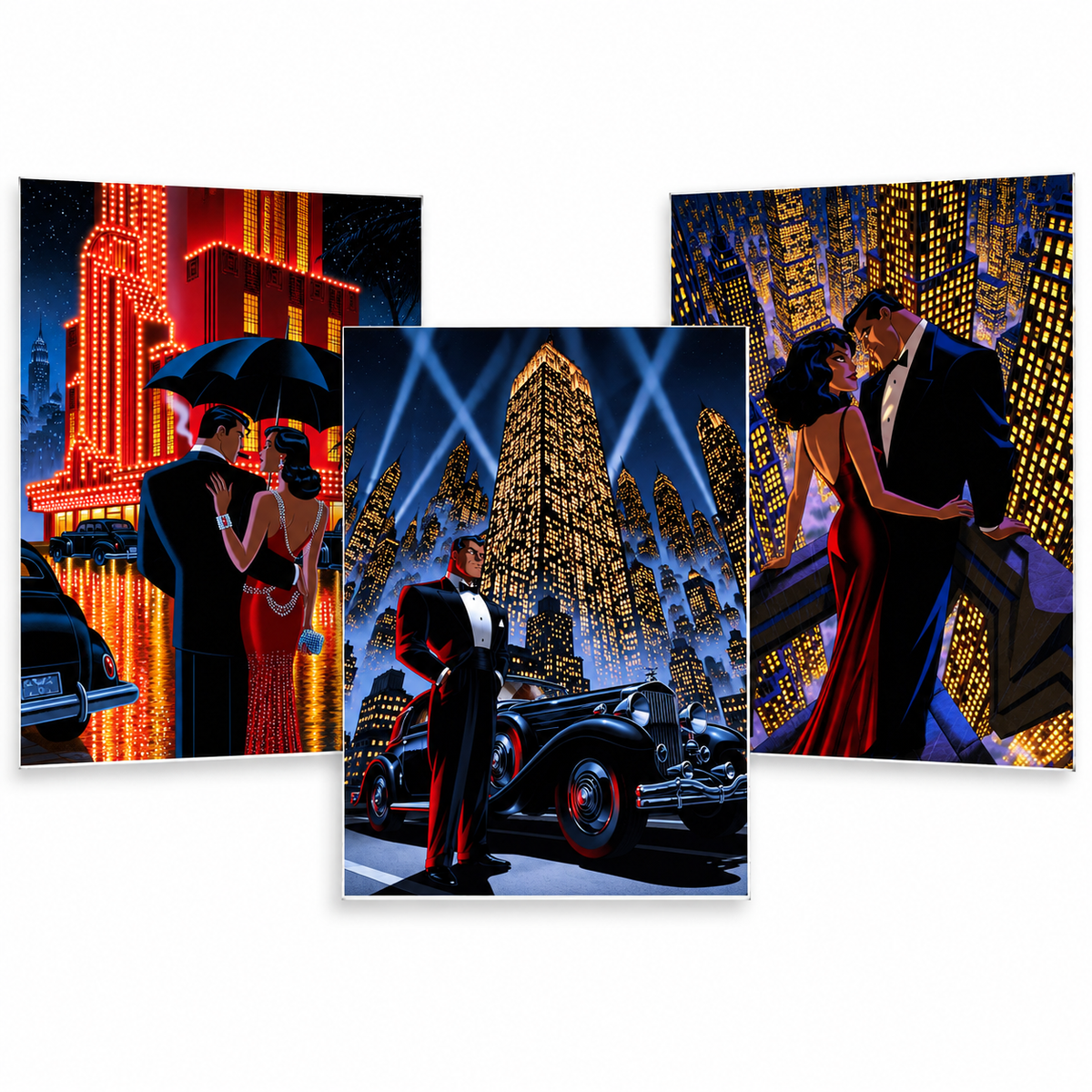 Midnight in the City – Set of 3 Art Prints