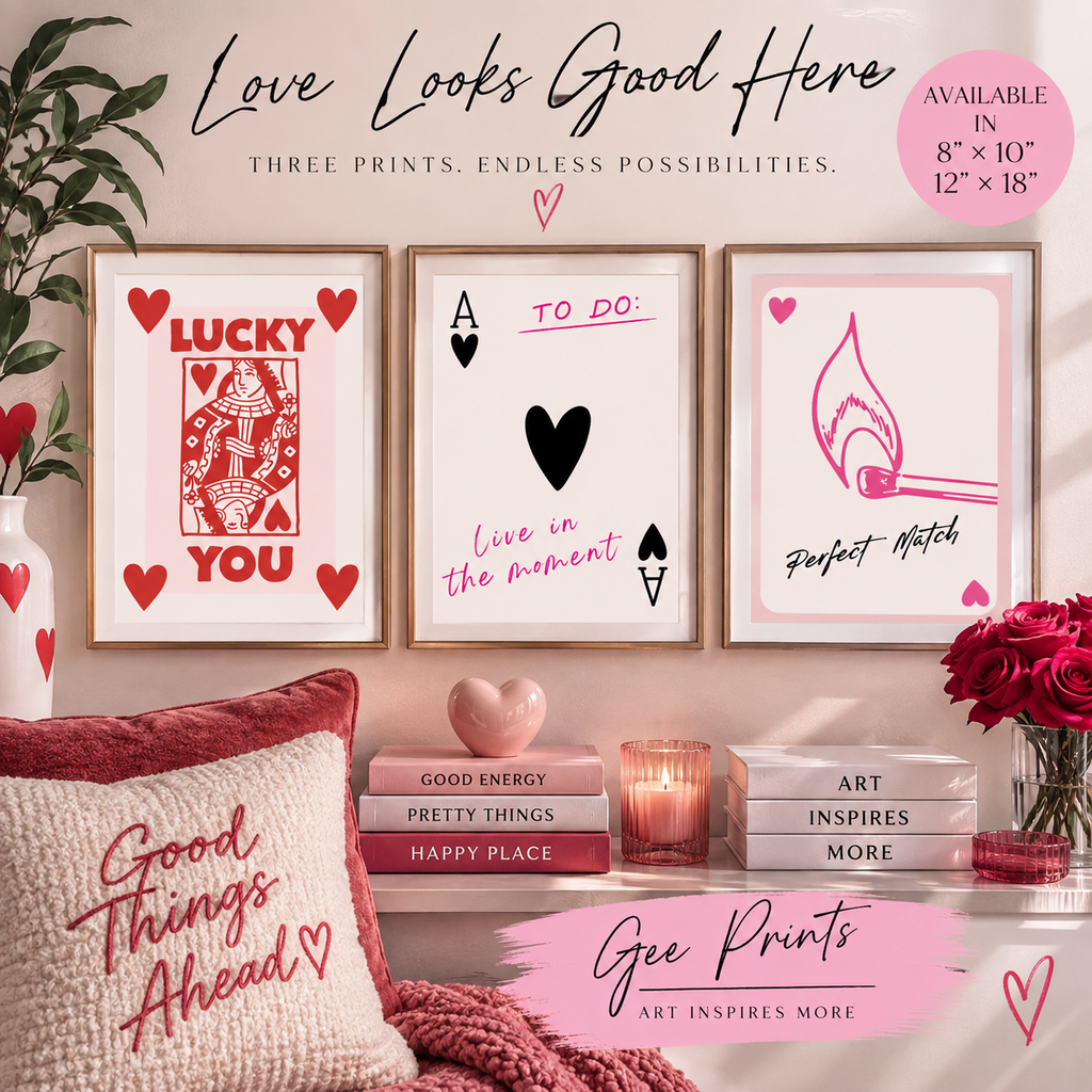 Lucky in Love – 3-Piece Art Print Set