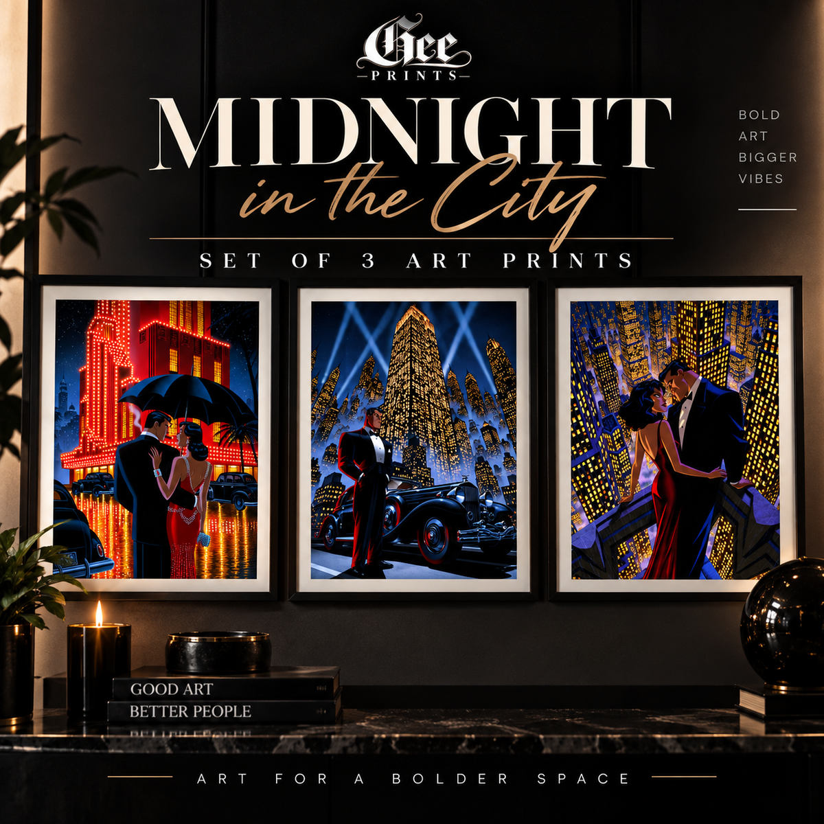 Midnight in the City – Set of 3 Art Prints